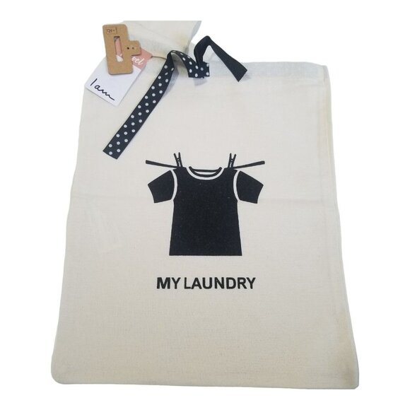 NWT I AM 2 Piece Travel Set Canvas Drawstring Bags For Chargers Shoes Laundry Si - Picture 5 of 10